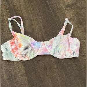 Tie dye underwire bikini top; worn once